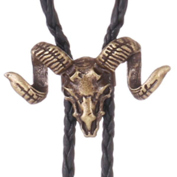 Vintage Bolo slips til mænd - Cowboy slips med ko-hoved design - Sølv A A