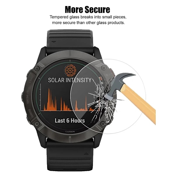 Härdat glas för Garmin Fenix 7X 7S 7 6X 6S 6 Pro Garmin Fenix 5 5S 5X Plus skärmskyddsfilm Fenix 6 Pro kvantitet-4 st glas