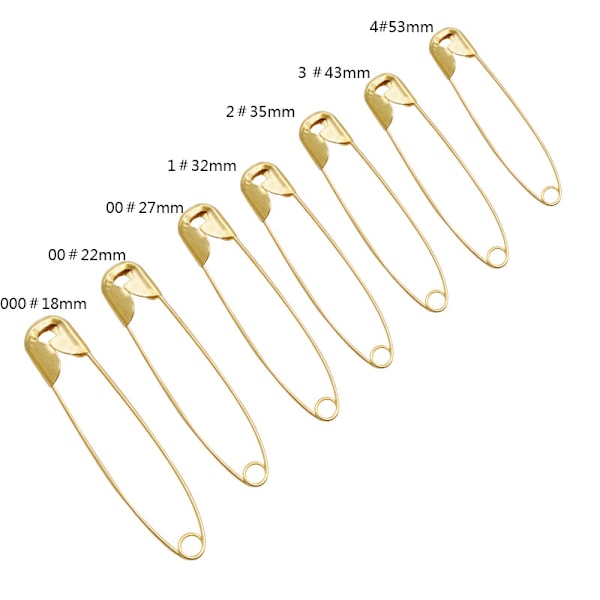 Mini kultaiset turvasoljet, 22 mm pieni mekkoneula, ruostumattomasta teräksestä valmistetut käsityöneulat, pienet tappineulat vaatteiden ompeluun (100 kpl, kulta)