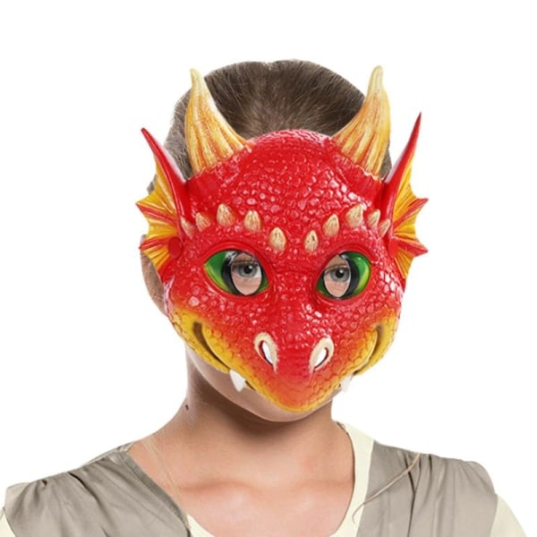 CQBB Röd, Halloween barnmask Drakmasker Maskeradmask Födelsedagsjulklapp för barn för pojkar och flickor