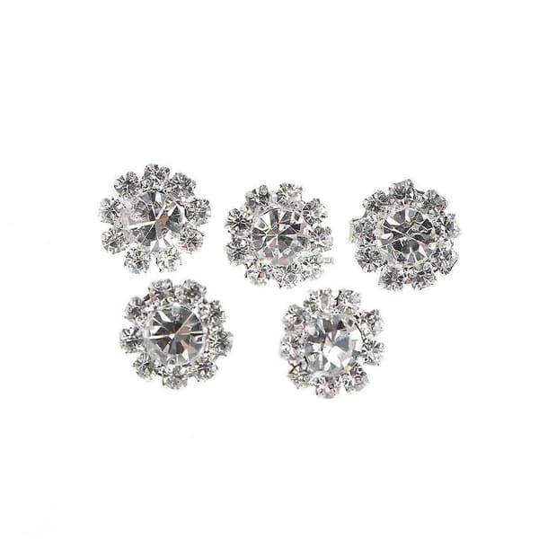 5 stk 12 mm runde strass skaftknapper syhåndverk utsmykning DIY_max