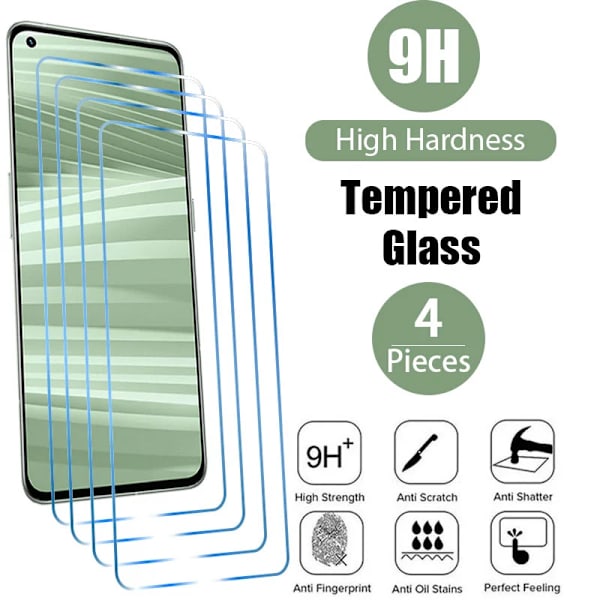 4 kpl Tempered Glass Realme 8 näytönsuojakalvoa