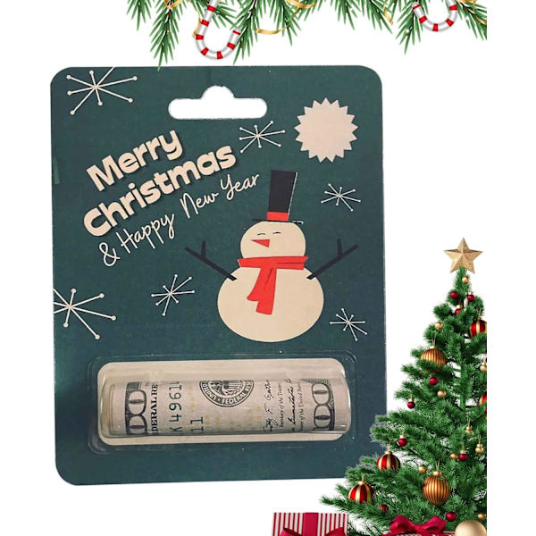 Sjov Julepengeholder Ornament, Træpengeholder til Træpynt, Sæt C C