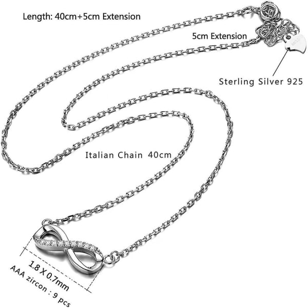 Hänge Halsband För Acsergery Kvinnor 925 Sterling Silver Love Heart Halsband Cubic Zirconia Hänge Present