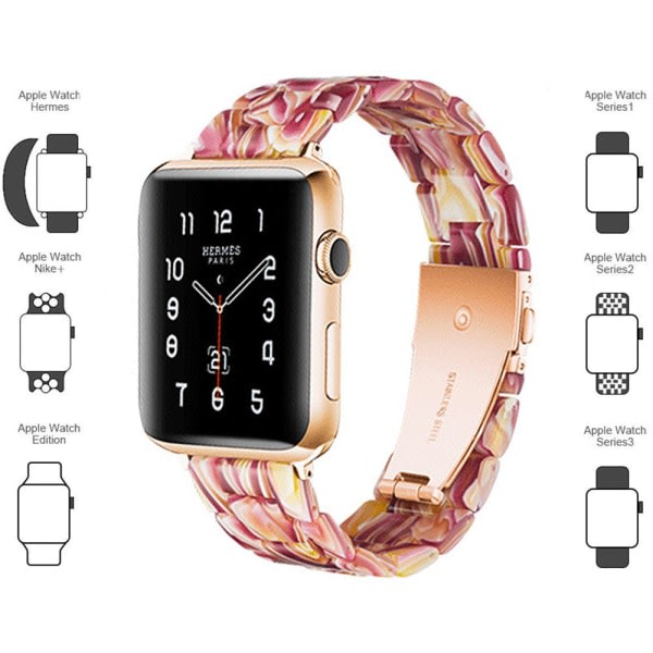 CQBB Kompatibel med Apple Watch band 38-40 mm/42-44 mm Series 5/4/3/2/1, Slim Resin Armband -38-40 mm-Face red