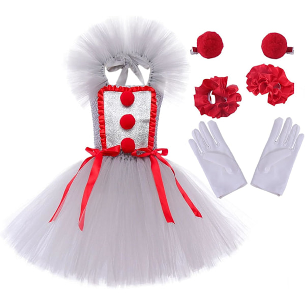 Pennywise Klovn Halloween Kostyme, Jentekjole Cosplay, Størrelse Small S