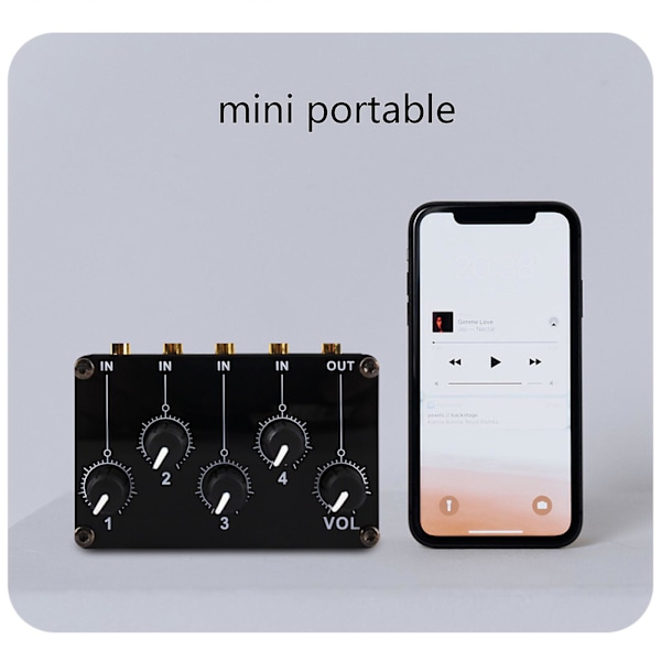 Stereo Mini-mikseri 4-kanavainen Mini Audio Mixer Audio Stereo Passiivinen