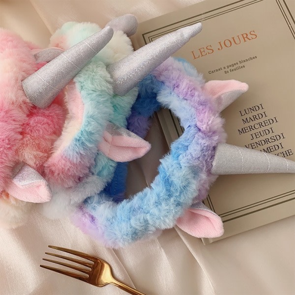 Unicorn Pannband Soft Head Wrap Ansiktshårband Hårhållare Colorful SQBB