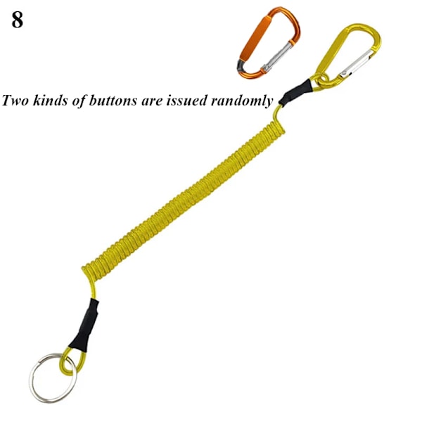 Ny Spiral Stretch Keychain Elastisk Spring Rep Key Ring Metall Karabiner För Utomhus Anti-Förlorade Telefon Spring Key Cord Lås Krok 8 1.2m