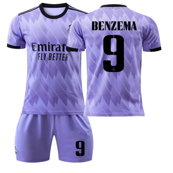 SQBB 22 Real Madrid tröja Borta NR. 9 Benzema tröja #S