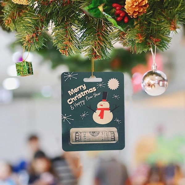 Sjov Julepengeholder Ornament, Træpengeholder til Træpynt, Sæt C C