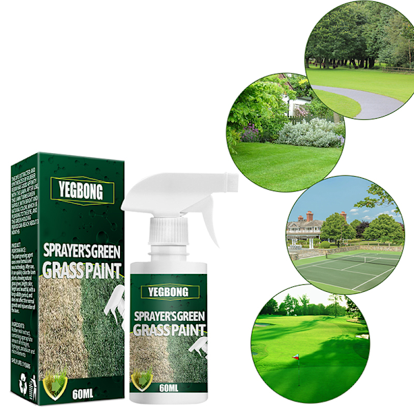 Grön gräsfärgspray Långvarig torvfärg Förbättra fläckvis vilande gulnande gräs för gräsmatta 60ML