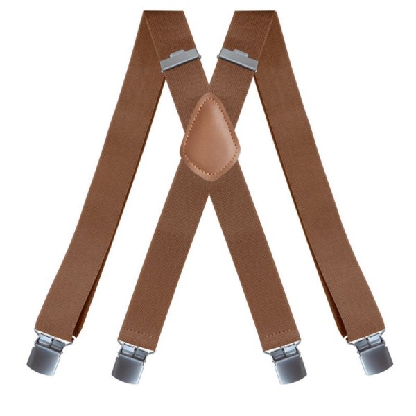 Hängslen för män - breda remmar, X-formade hängslen (med 4 starka metallklämmor) olika färger (elastiska remmar)