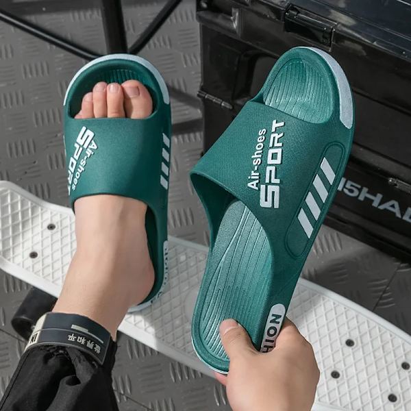 Mode Stora Storlekar Mäns Tofflor Pvc Mjuk Sole Slipfria Slides Casual Outdoor Beach Flip Flops Home Bate Slippers Sandal Vit 48-49(föreslå 46-47)