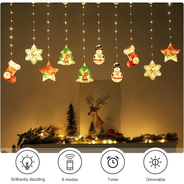 3m x 0,65m Julgardiner med Lys, USB LED-Lysstreng til Hjemindretning 3 m/3d 3 m/3d Parent