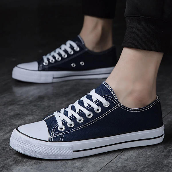 Nye Canvas Sko Mænd Trendy Sko Mænd Casual Par Sko Studenter Koreansk Stil Lace Up Low Cut Sneakers For Studenter A2 35