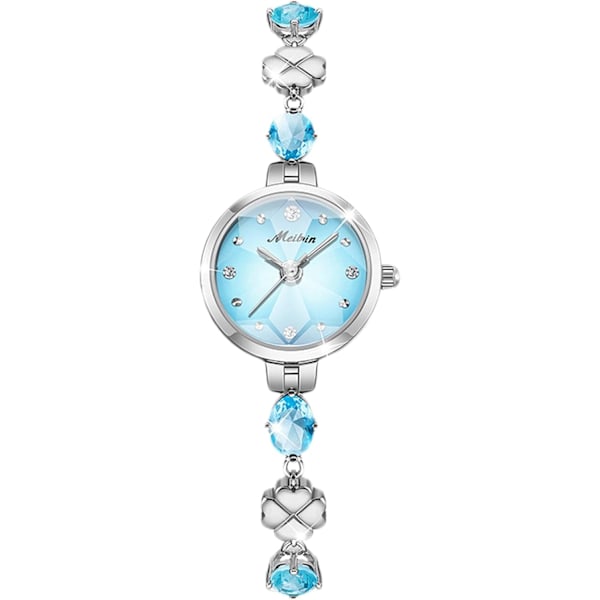 Damer Analog Kvarts Klokker Elegant Diamant Armbåndsur Smykke Klokker Kvinner Rhinestone Klokker Kvinne Vanntett Klokker Blå Blue