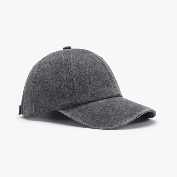 Vasket vanlig cap Retro Justerbar Original Klassisk Lågprofil Bomulls Golfhatt Ustrukturert Cap Herr Kvinner Mørk Grå Justerbar