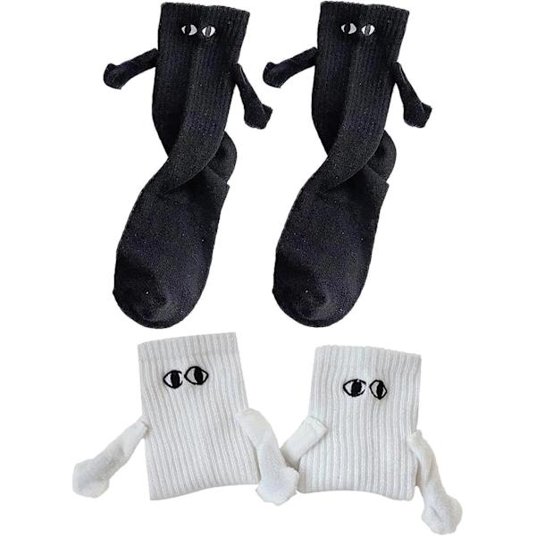 Par 3D Dockor Parsocker - Roliga Magnetiska Sugkoppar för Kvinnor Män - Praktiska Sockor för Par - En Fin Present b 40 Large