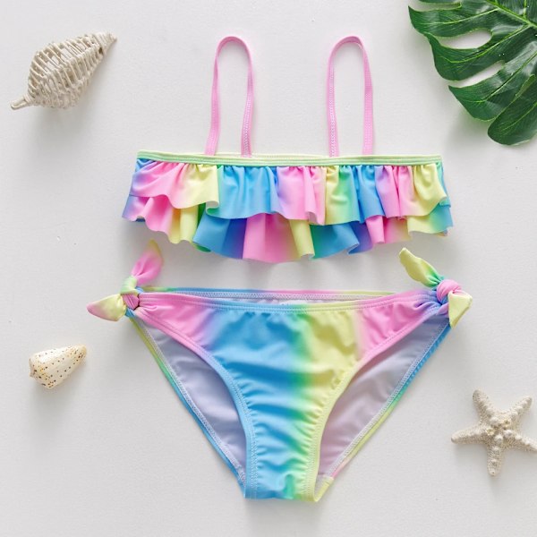 1~14V Flickbaddräkt Flickbaddräkt Set Bikiniset för barn Biquini Infantil Baddräkt för barn-ST108mix 9057 rosa 3-4 år