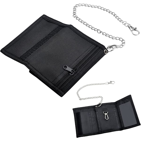Lompakko Lapsille Ultra-ohut Lompakko Pojille Kolikkopussi Lapsille Ketjun Kiinnityksellä Vetoketju Taittuva Kolminkertainen Yksi, 12 x 8 x 1 cm