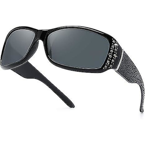 Polariserade solglasögon för damer med strass -grå