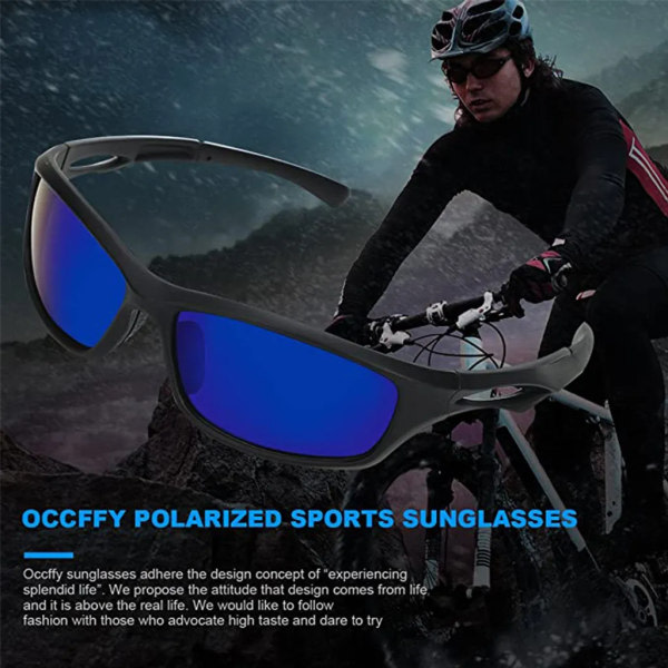 Polariserade sportglasögon Solglasögon Cykelglasögon med UV400-skydd för män Körning Löpning Cykling Fiske Golf TR90 SQBB