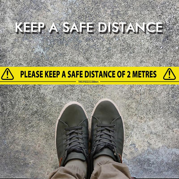 Säkerhet Socialt avståndsdekal "håll ditt avstånd 2m" Varningsskyltar för fara