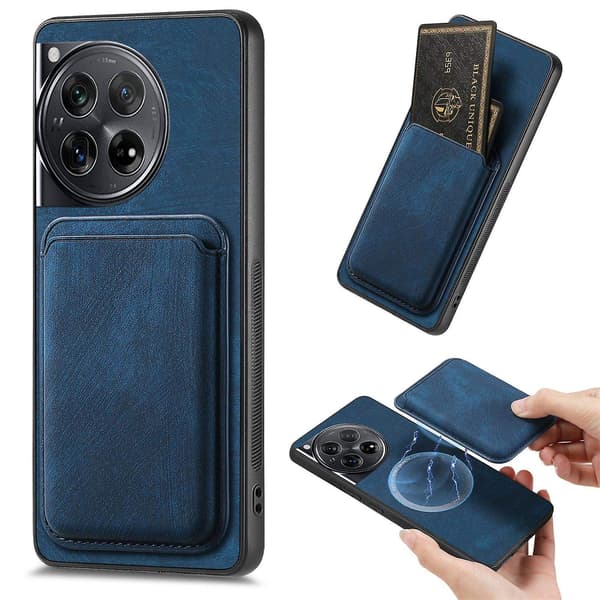 Magnetiskt Kortfodral Mobilskal för OnePlus 12 5G - Perfekt Blå - Max Blue