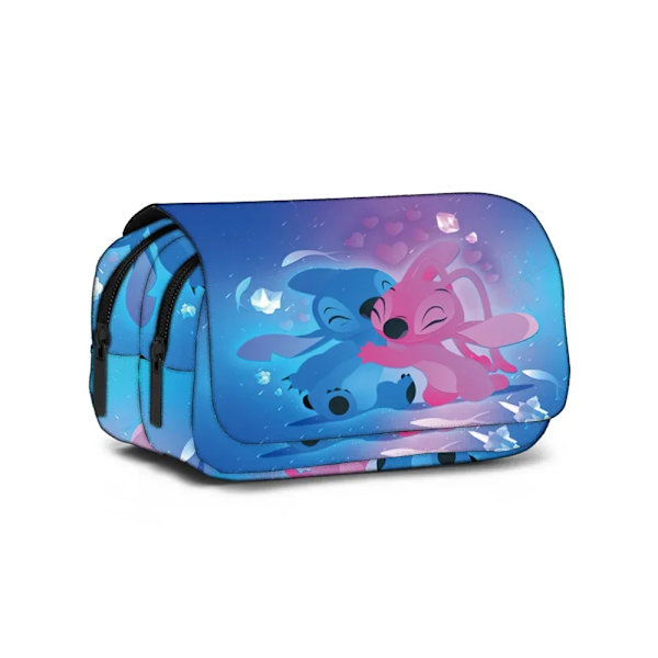 Anime Stitch Fuldtrykt Flap Pennepose Papirkasse Blyantspose Primær og Sekundær Skole Studerende Taske Tegnefilm T