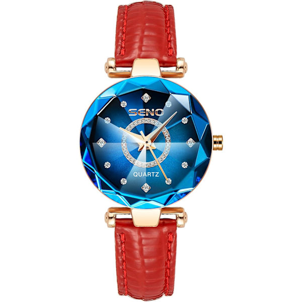 Damer Analog Kvarts Ur med Rustfrit Stål Rem Vandafvisende Dameure Mode Rhinestone Armbåndsur til Damer Piger Blå a Blue a
