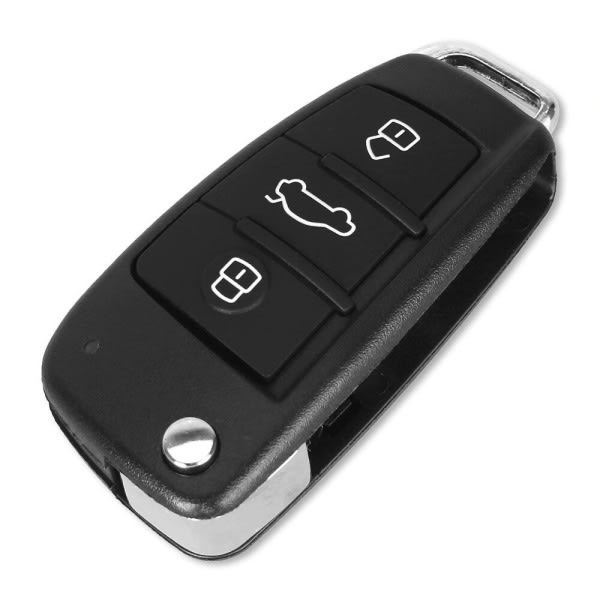 CQBB 3-knappar bilnyckelfodral för Audi silver Svart one size