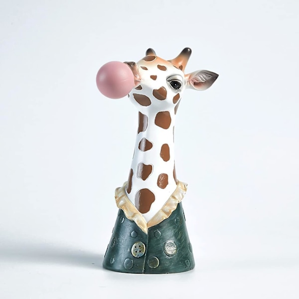 Giraff Vas Resin Djurhuvud - Bubbles Blåsande Djuransikte Torr Blomstervas för heminredning