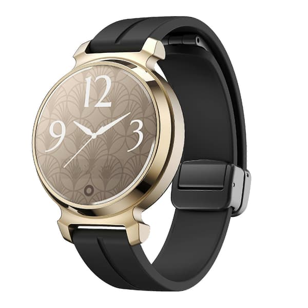 Silikonearmbånd til Garmin Lily 2 med magnetisk foldespænde_max Black Black Buckle