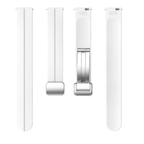 Silikonearmbånd til Garmin Lily 2 med magnetisk foldespænde Whit_max White Silver Buckle