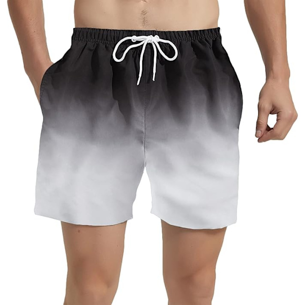 Herrbadbyxor korta badkläder med meshfoder badshorts-max