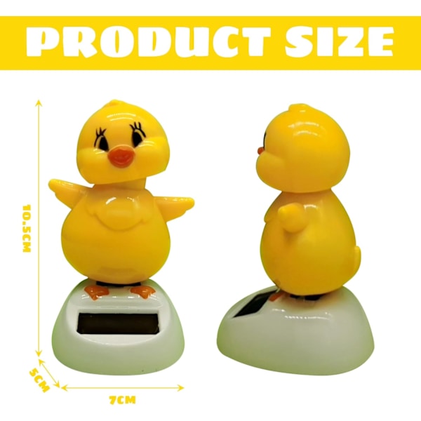 Recitem Dansande Anka & Kanin Bil Solvaggande Figur, Instrumentbräda Ornament (3 st) 3 ducks