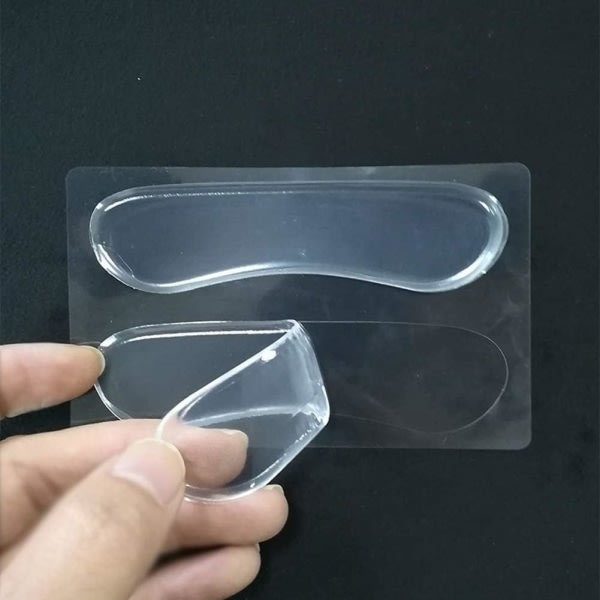Transparenta högklackade silikonkuddar Pad Hälgrepp Anti-halksandaler Gelremsremsor Fotstöd Gel Skodekal