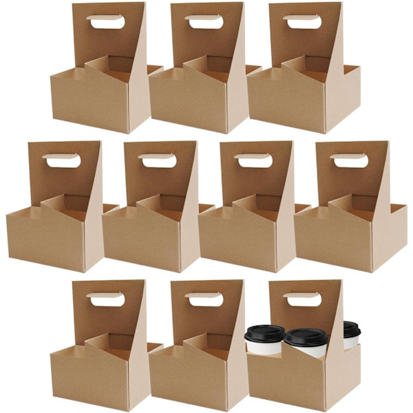 Bærbare drikkebærere for levering, Levering av drikkebærere | 10X flaskeholder for drikkevarer, Robust pappkoppholder, Flaskeholder for drikkevarer for leveringstjeneste 4-fack bärbar glasunderlägg 10 st