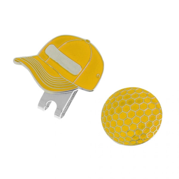 Fashion Cap Rostfritt Stål Golf Cap Magnetisk Clip med Kul Marker Gul