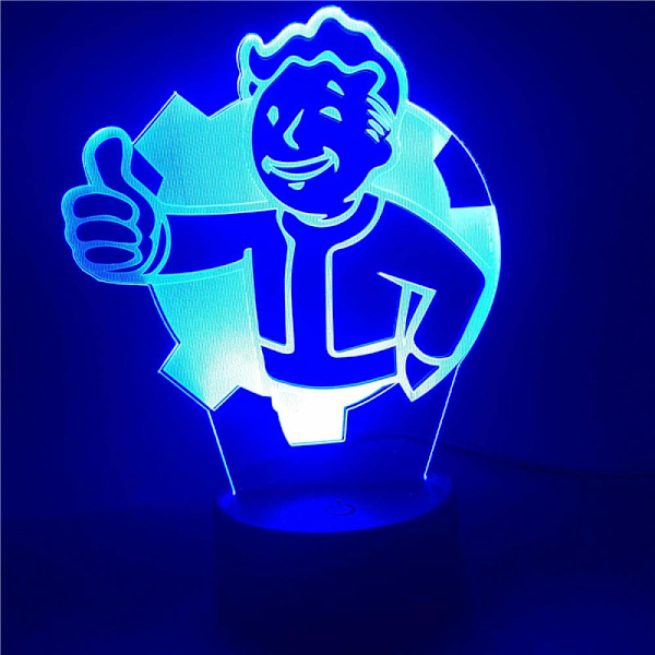 3D nattlampa 3D LED nattlampa spel Fallout Shelter logotyp