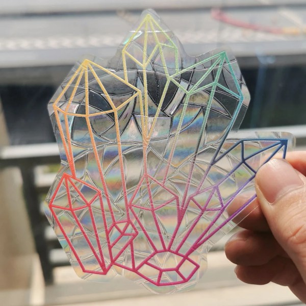 3D Regnbåge Effekt Fönster Klistermärken Katt Stjärna Sol Blomma Dekor Diy Glas Konst Väggdekaler För Hem Inredning Regnbåge Prisma Skaparen RPS091