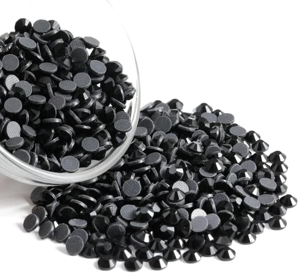 6000 stk Sorte Hotfix Rhinestones til Håndværk, SS10, 2,7-2,9 mm Sort Black SS10