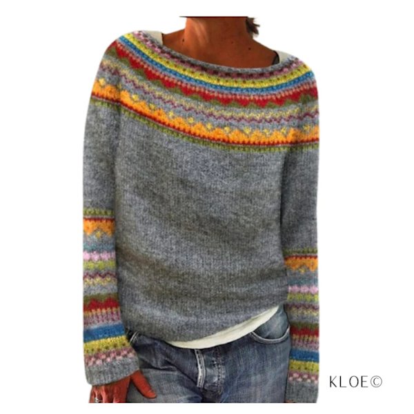 Damtröja i löst stick - Rund hals, färgblock, modetröja, gul, 4XL yellow 4XL