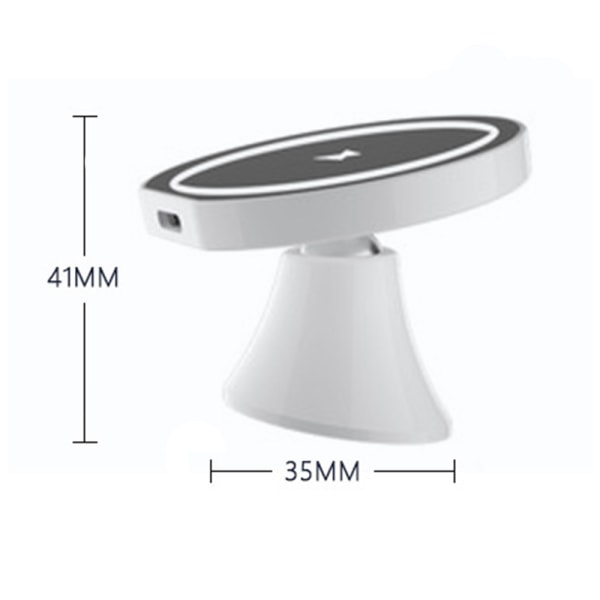 CQBB F12-B1 White Paste Magnetic trådlöst laddningsställ- USB gränssnittsladdningskabel