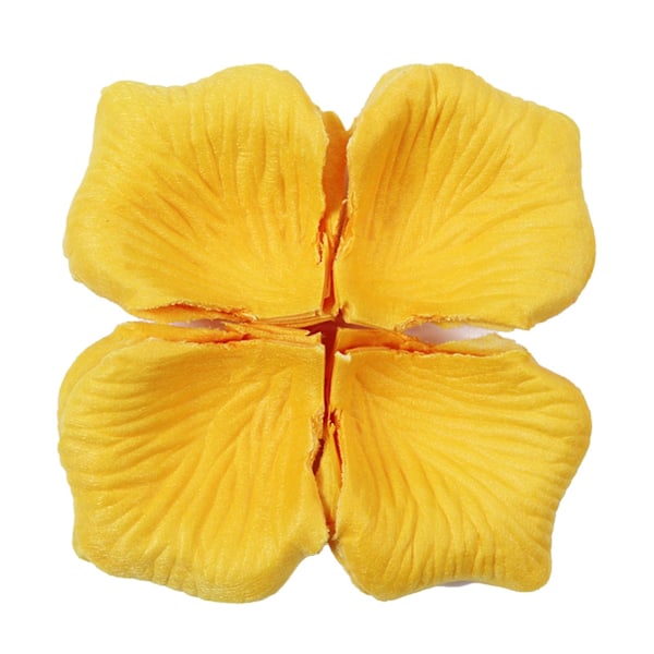 1200 stk/12 poser attraktive kunstige rosenblader bred applikasjon non-woven stoff realistiske DIY falske blomsterblader for bryllup Jikaix Yellow Yellow