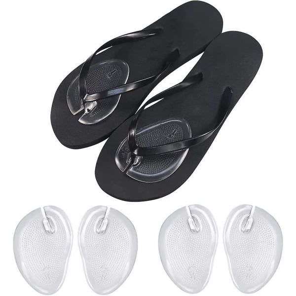 Silikongel stringtrosa Sandal Pads Pad Toe Guard Anti Slip Flip Flop Gel Insatser Skyddssulor Skor Grip Pads Framfotsdynor (4 par)