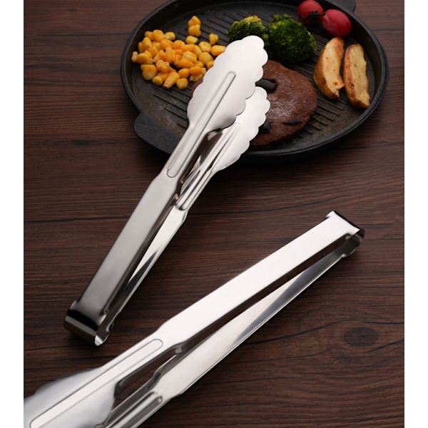 Mattång 304 rustfrit stål forlænget grilltang (304 9 tommer 23,3 cm)