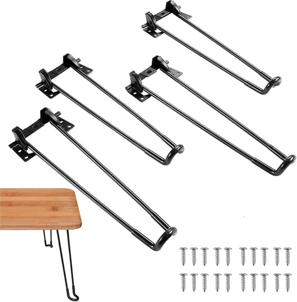 metall bordsben set - fällbara möbler - fällbart soffbord - Bordsben 4 stycken hopfällbara bordsben - ersättning (42 cm - diameter 7 mm)