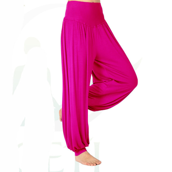 Dam Harlan Yoga Lös Lös Elastisk Hög midja rose Red,M